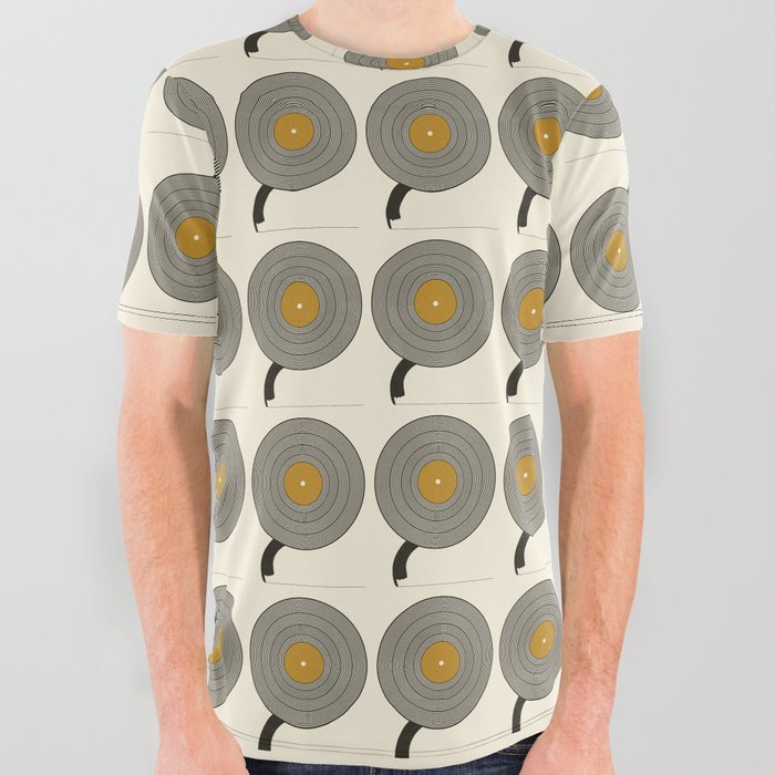 Abstraction_VINYL_MUSIC_PLATE_GRAPHIC_VISUAL_POP_ART_0107P All Over Graphic Tee
