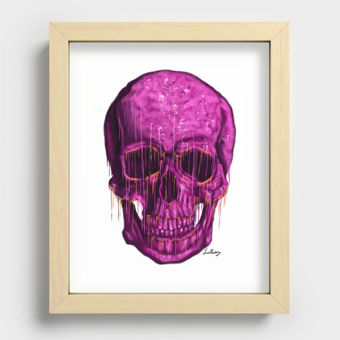 Violet Skull Recessed Framed Print
