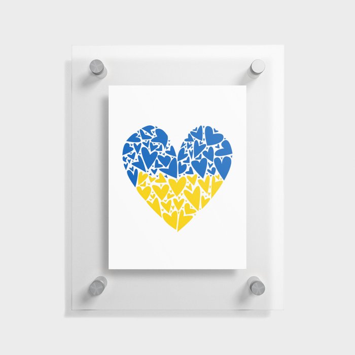 Ukraine Hearts Floating Acrylic Print