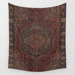 Boho Chic Dark I // 17th Century Colorful Medallion Red Blue Green Brown Ornate Accent Rug Pattern Wall Tapestry