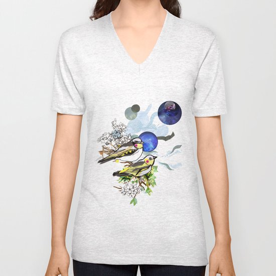 Yellow Birds Unisex V-Neck