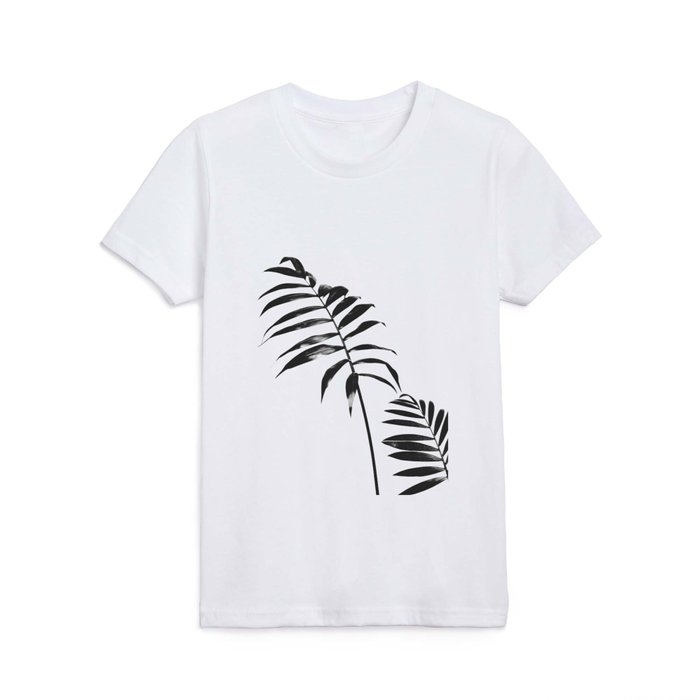 Abstract Parlour Palm Leaves Black and White Kids T Shirt