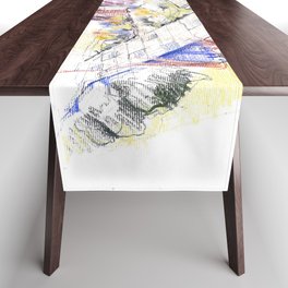 pencil painting Table Runner