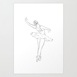 Ballerina Line Drawing no.05 Art Print