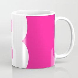 3 (White & Dark Pink Number) Mug