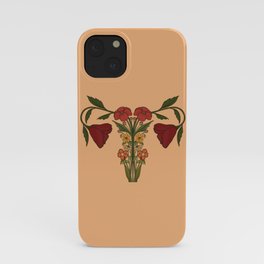 Women's Body Lady Form with Wildflowers Orange Warm Colors iPhone Case