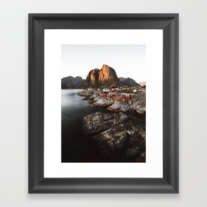 Fisherman Village, Lofoten Islands, Norway Framed Art Print