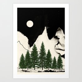 minimal collage/ Forest Art Print