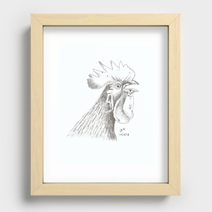 The Chicken, The Rooster, The Handsome Fellow Recessed Framed Print