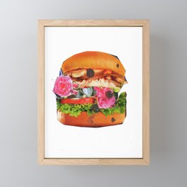 Burger & Roses · Burger Rose Framed Mini Art Print