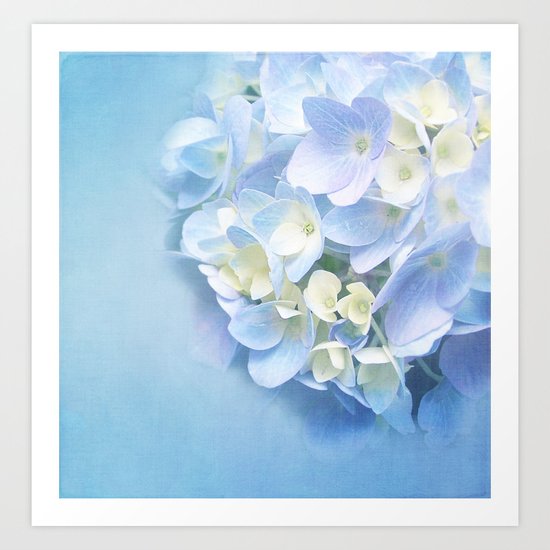BLUE HYDRANGEA LOVE Art Print
