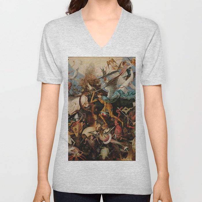Pieter Bruegel the Elder The Fall of the Rebel Angels V Neck T Shirt
