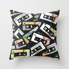 Mixtapes for My Love 80s Old School Cassette Tape Pop Art Throw Pillow