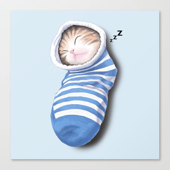 Cat in the Sock Canvas Print