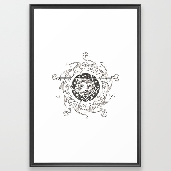 Sun and Moon Framed Art Print
