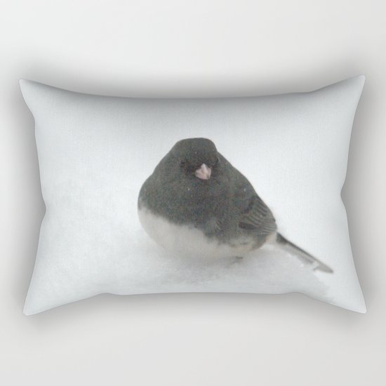 Snow Bird (Dark-eyed Junco) Rectangular Pillow