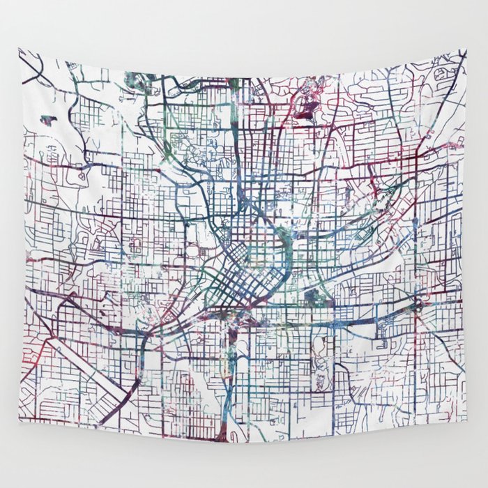 Atlanta map Wall Tapestry by MapMapMaps.Watercolors  Society6