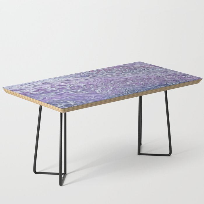 Lilac Acrylic Abstract Fluid Art Coffee Table
