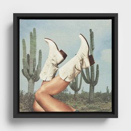 These Boots - Cactus & Yeehaw Framed Canvas