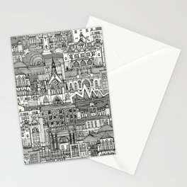 Glasgow toile black pewter Stationery Card