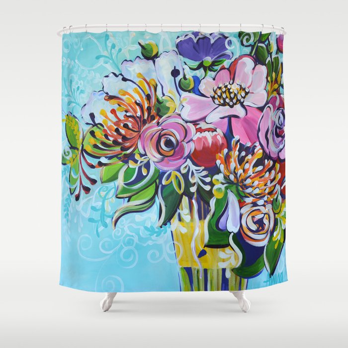 Graphic Floral 3 Shower Curtain