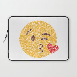 Emoji Calligraphy Art :Face blowing a kiss Laptop Sleeve