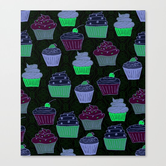 Cupcakes Curly Canvas Print