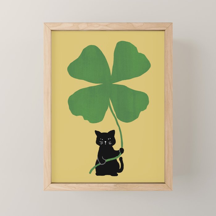 Cat with clover Art Print by Picomodi | Society6