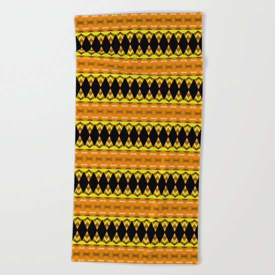 Black Diamonds on Orange Beach Towel
