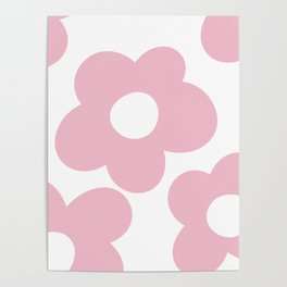 Soft baby pink abstract flowers Poster