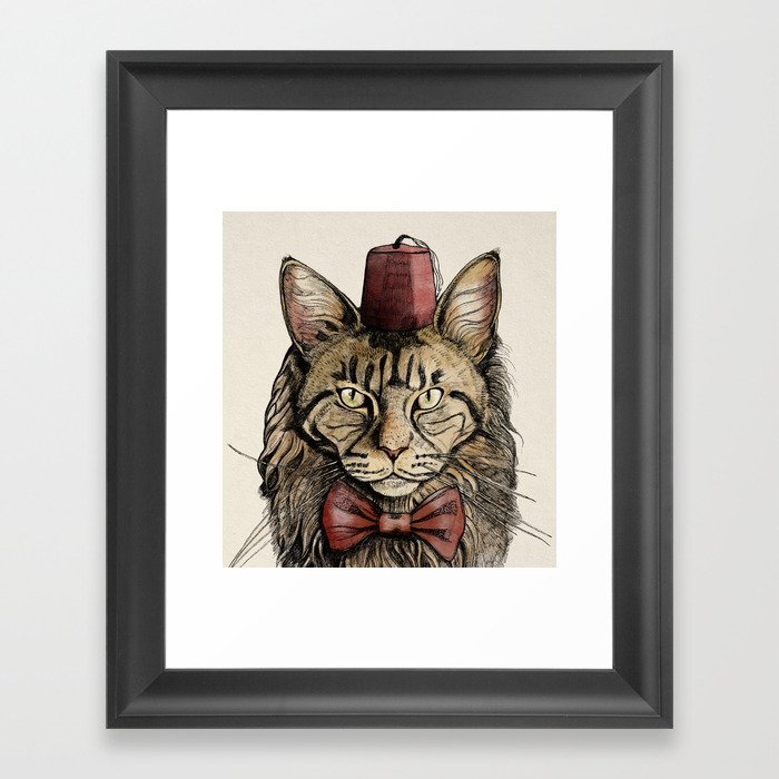 Doctor Who Cat Framed Art Print