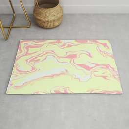 Pink and yellow marble texture. Area & Throw Rug