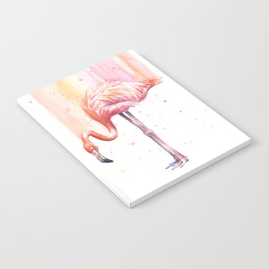 Flamingo Watercolor | Pink Rain Notebook