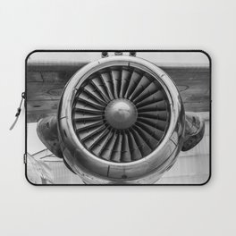 Vintage Airplane Turbine Engine Black and White Photography / black and white photographs Laptop Sleeve