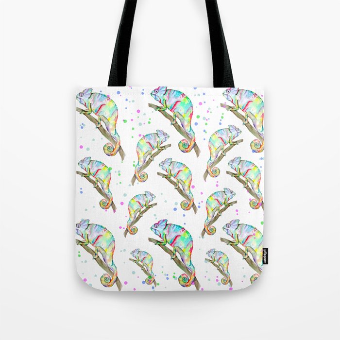 Chameleon watercolor Tote Bag