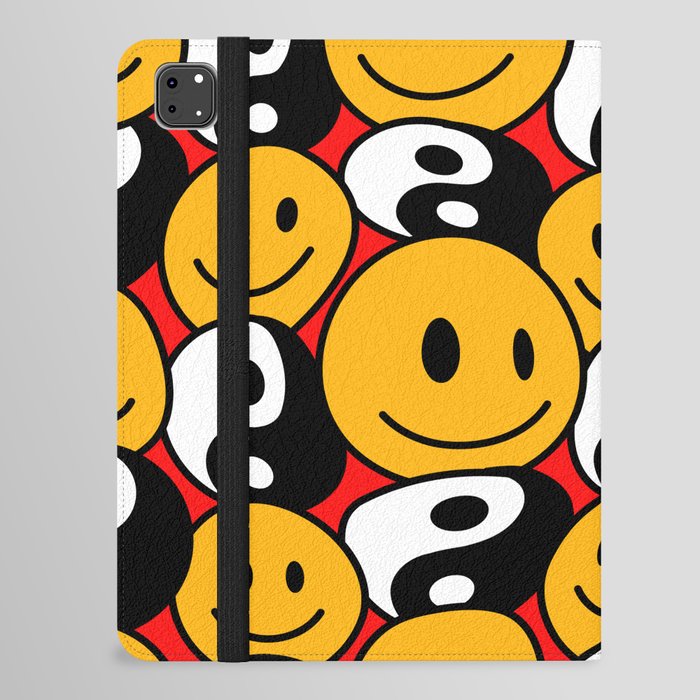 Yin Yang Smiley Emoticon 90s iPad Folio Case