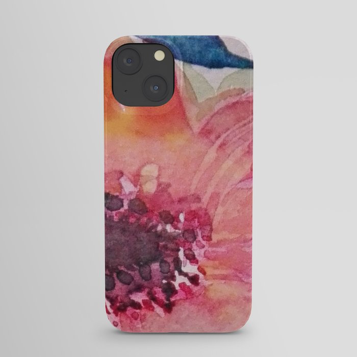 Watercolor flowers and leaves iPhone Case