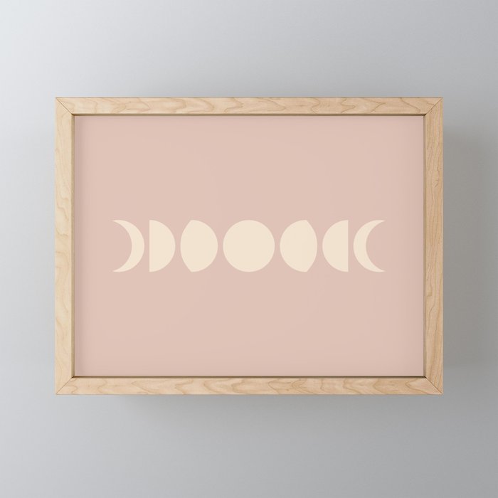 Minimal Moon Phases IV Framed Mini Art Print
