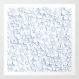 Icy Flower Pattern Art Print