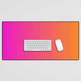 Trendy Pink and Orange Gradient Desk Mat