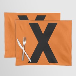Letter X (Black & Orange) Placemat