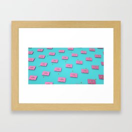 cool 80's pink audio tapes 3d patter Framed Art Print