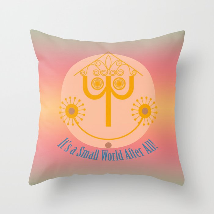It's a Small World Tower Clock Throw Pillow