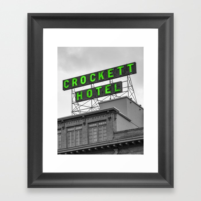 The Crockett Hotel In Downtown San Antonio Texas - Selective Color Framed Art Print