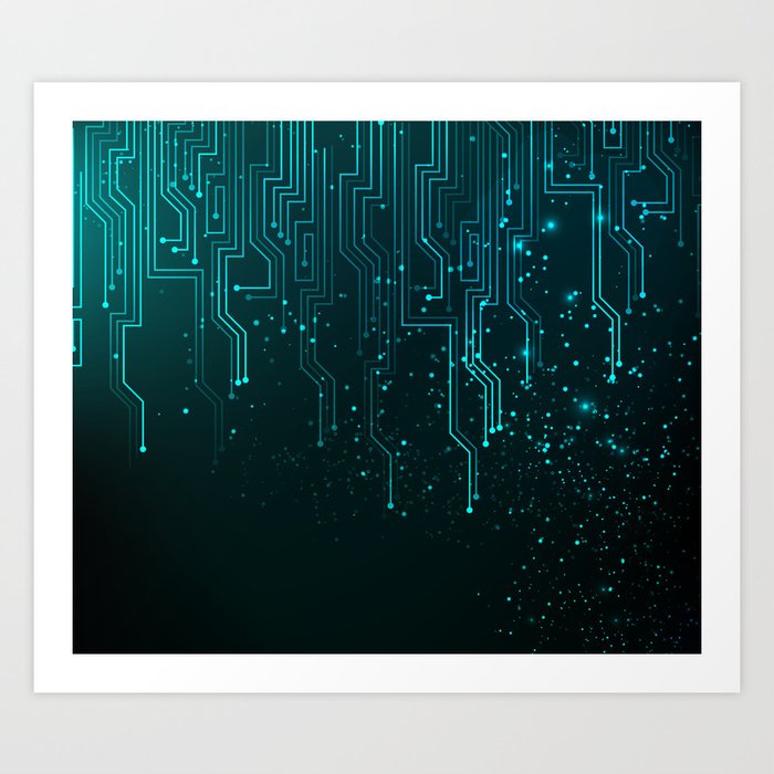 Aqua Tech Art Print