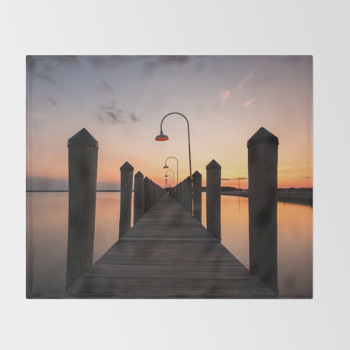 Rusty Rudder Dock Sunset Throw Blanket By Brandonhirtphoto Society6