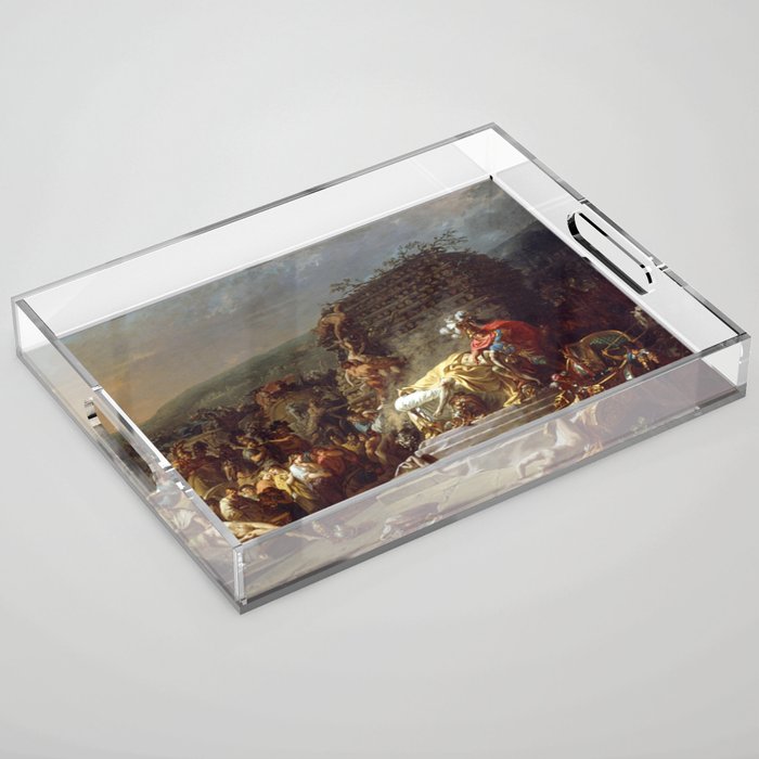 JacquesLouis David The Funeral Games of Patroclus Acrylic Tray by