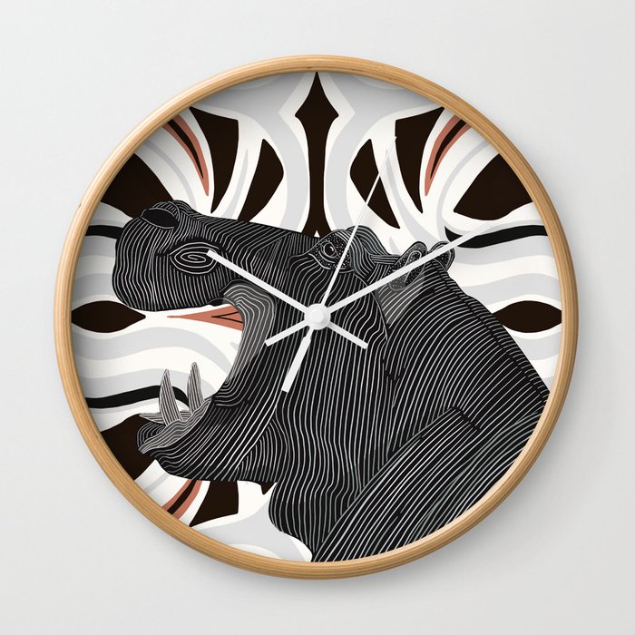 Modern Hippo Wall Clock