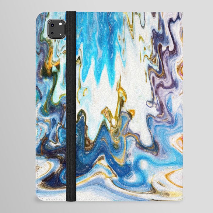 Colorful Fluid Acrylic Paint Pour iPad Folio Case