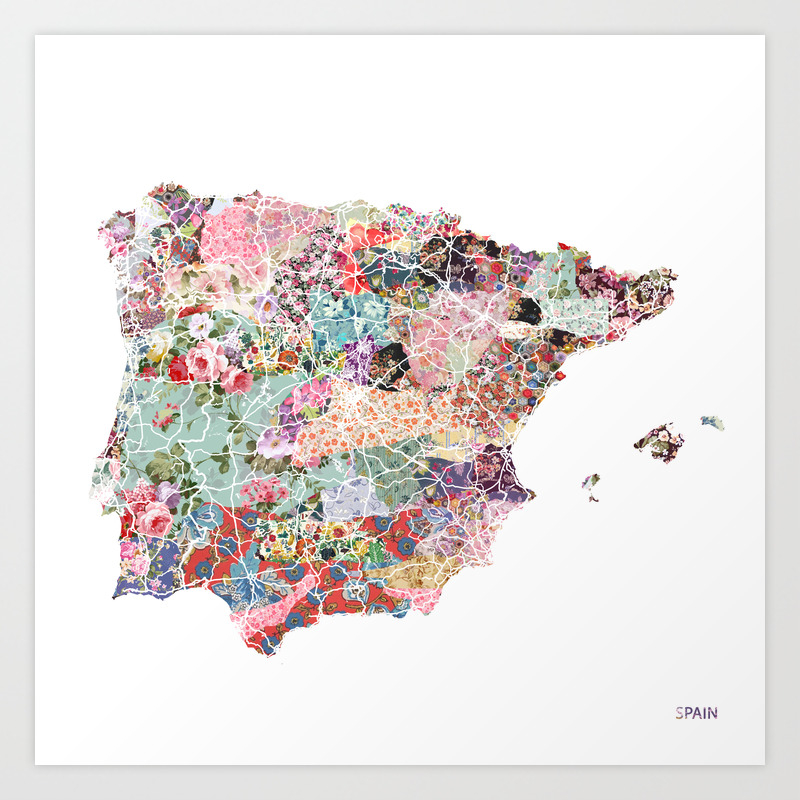 Spain Illustration Map Print